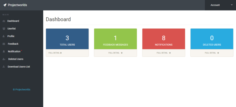 user management system Admin Dashboard