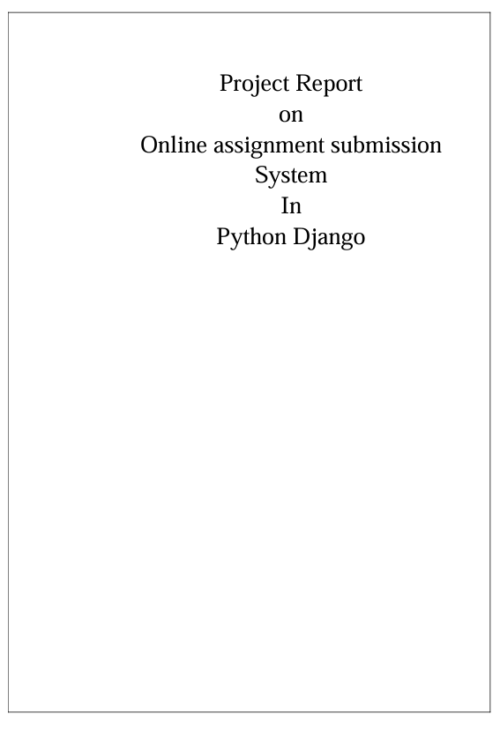 Online Assignment Submission Project on Python Django
