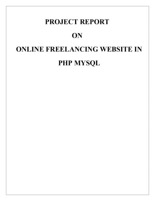 Freelancing Website Project in PHP Mysql