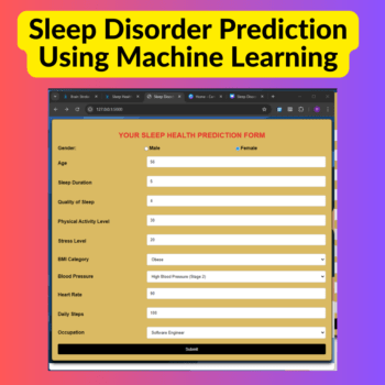 Sleep Disorder Prediction Using Machine Learning | Python Flask | Source Code