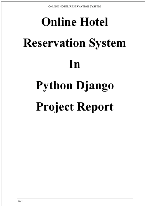 Hotel Reservation System Python Django Project Report