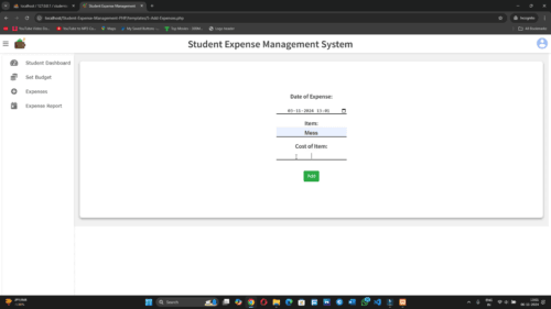 Online Student Expense Management System PHP