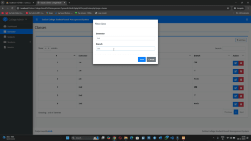 Online College Result Management System