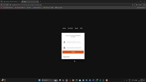 Online Food Ordering Management System in php mysql