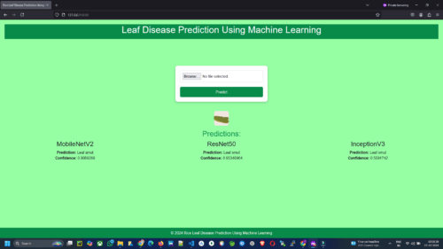 Rice Leaf Disease Prediction System using Deep Learning Flask Web App
