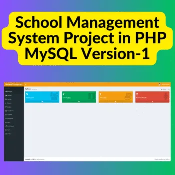 School Management System Project in PHP MySQL Version-1