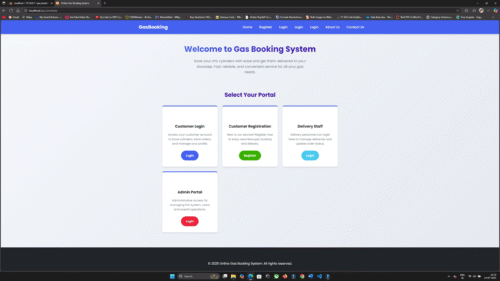 Online Gas Booking System Using PHP and MySQL